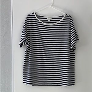 Ava & Viv navy blue and white striped shirt